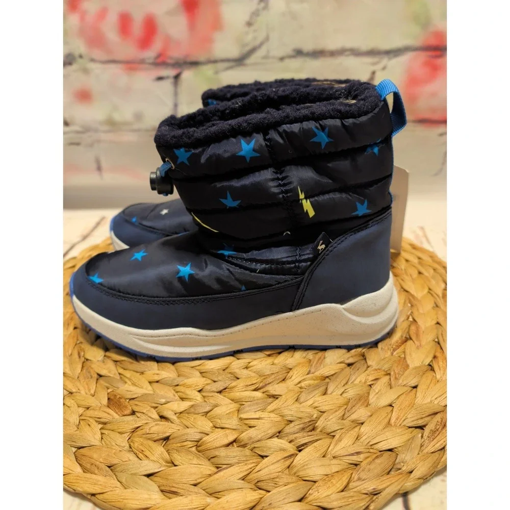 Joules Kids Winter Boot Sz 4 Stars And Lightening Bolts Navy Blue NWT